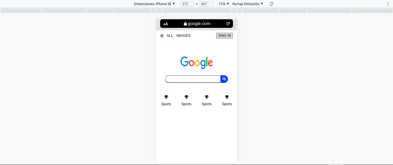 Mobile google homa page clone